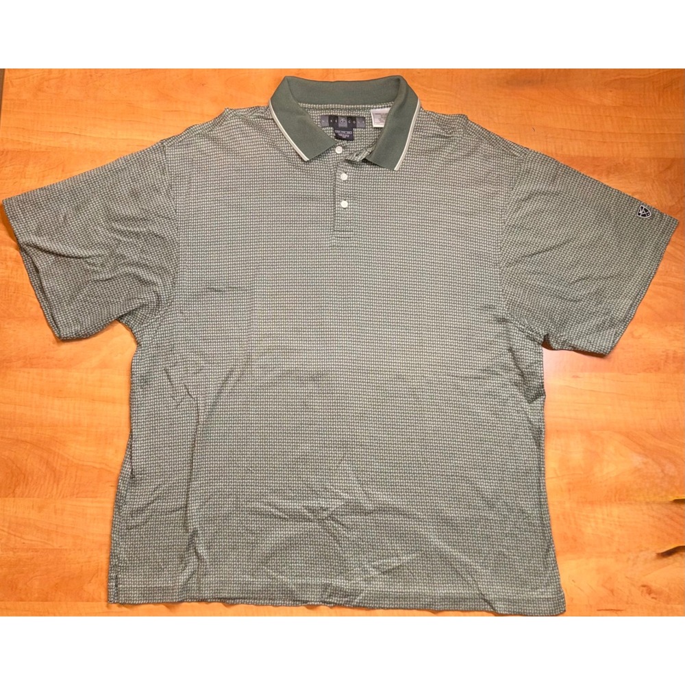 Nike Golf Mens XXL Sage Green Textured Cotton Short Sleeve Polo Shirt Logo